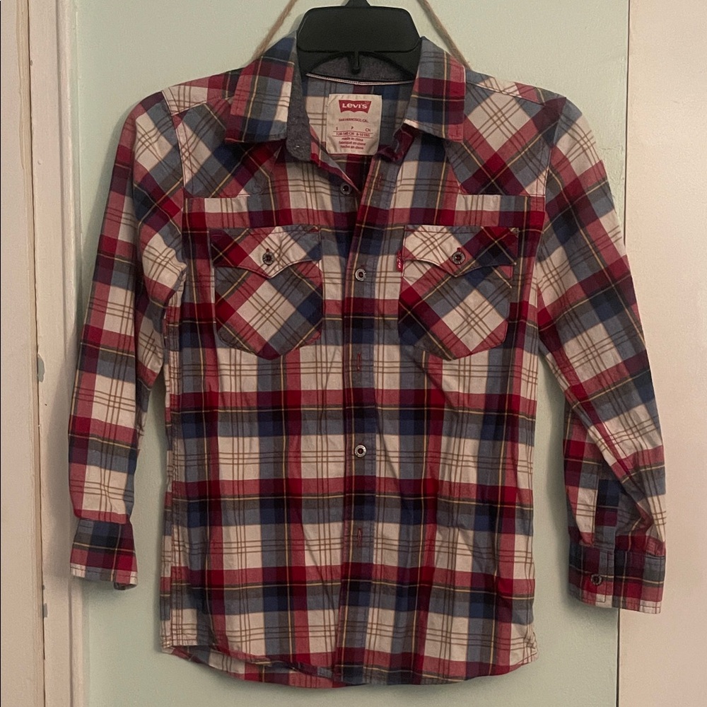 Levi's Kids Checkered Button-Down Shirt - Red, Blue, White